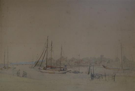 Marjorie Hoare, watercolour, Shoreham 25 x 36cm.